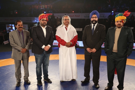 Kartikeya Sharma, Founder of ProSportify (2nd from left), Amul’s managing director R.S. Sodhi, Brij Bhushan Sharan Singh, President of Wrestling Federation of India(WFI)
