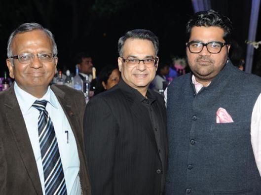 (R-L) Kartikeya Sharma, Managing Director of NewsX with Dr Bharat Agrawal of Dainik Bhaskar Group and Rakesh Kumar Singhal of SAIL.